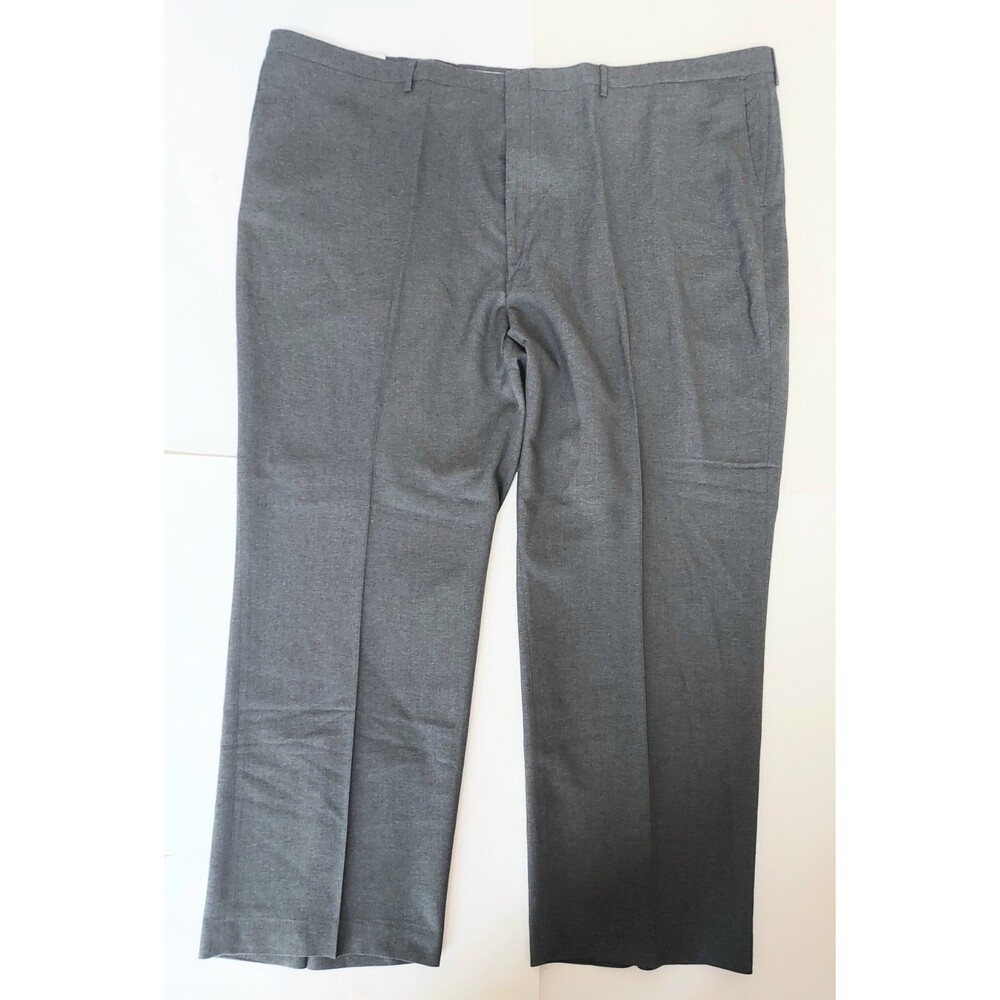 NWOT Mens Haggar Heritage Magic Stretch Wrinkle Free Gray Flat Front Pants 54x32